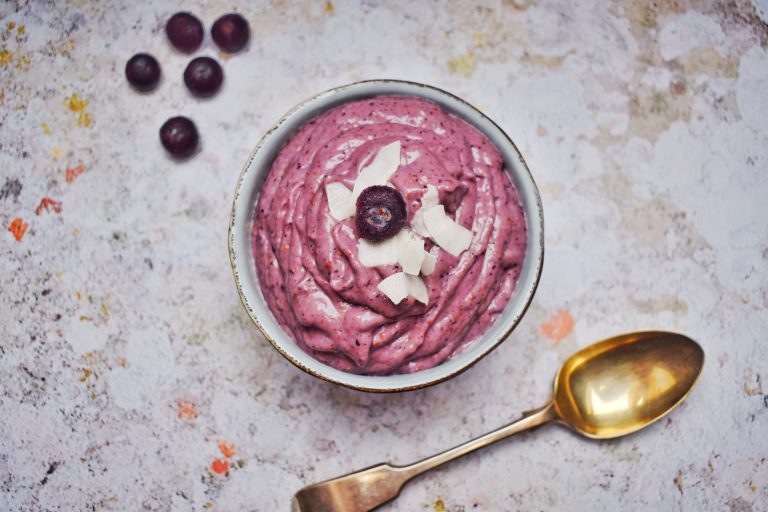 Blueberry & chocolate ice-cream